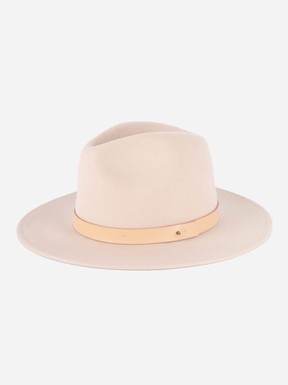 GIGI PIP Cream Wide-Brim Fedora with Tan Band